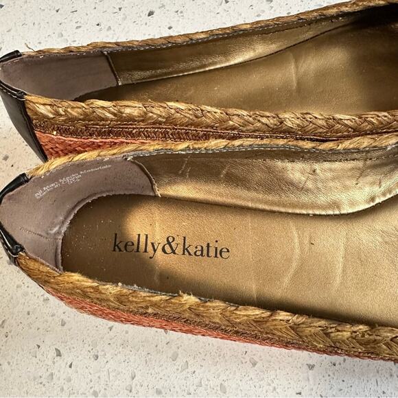 Kelly & Katie Ballet Flat Shoes Raffia Brown Burnt Orange Boho Size 9.5 - Picture 4 of 12